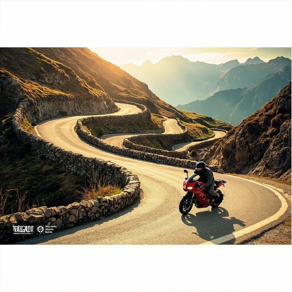 The Prato allo Stelvio approach, with its 48 numbered hairpins climbing toward the pass.